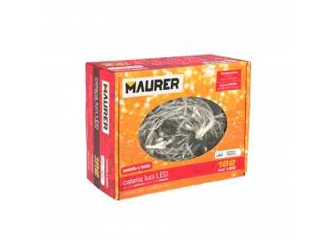 Guirnalda Luces Navidad Cortina 5x1 Metros 182 Leds Blanco Frio. Luz Navidad Interiores y Exteriores Ip44. Cable Transparente