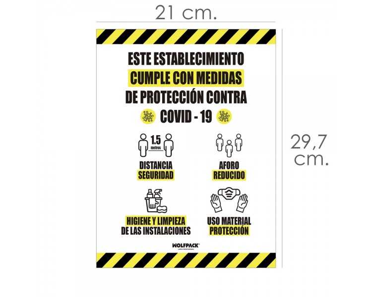 Rotulacion Cartel Cumple Normas Covid19 Adhesivo Tamaño Folio (A4 )