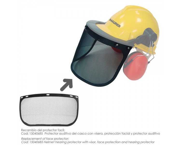 Recambio Protector Facial Para Casco Con Visera, Protector Facial De Rejilla y Protector Auditivo Maurer Modelo 99790