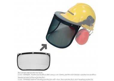 Recambio Protector Facial Para Casco Con Visera, Protector Facial De Rejilla y Protector Auditivo Maurer Modelo 99790