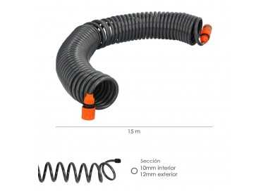 Manguera  Extensible Espiral Autoenroscable Para Riego Jardin Con Conectores 15 Metros