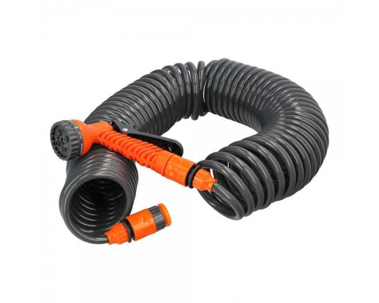 Manguera  Extensible Espiral Autoenroscable Para Riego Jardin 15 MetrosCon Pistola y Conectores