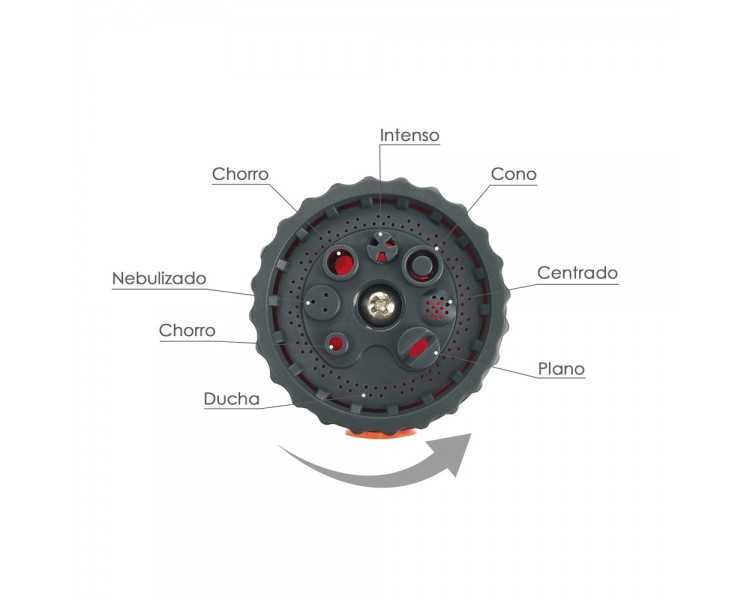 Manguera  Extensible Espiral Autoenroscable Para Riego Jardin 15 MetrosCon Pistola y Conectores