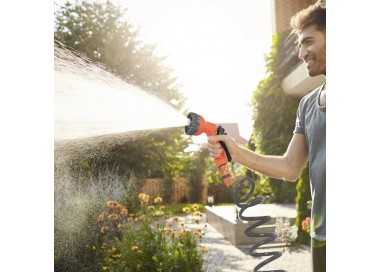 Manguera  Extensible Espiral Autoenroscable Para Riego Jardin 15 MetrosCon Pistola y Conectores