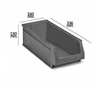 Gaveta Apilable Almacenamiento Gris Nº53  336x160x130 mm.
