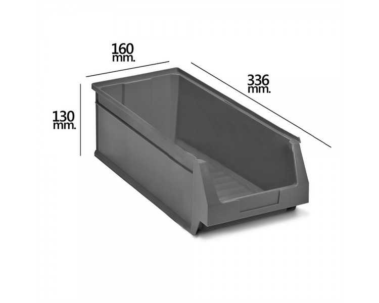Gaveta Apilable Almacenamiento Gris Nº53  336x160x130 mm.
