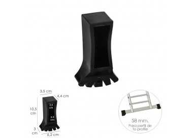 Contera Larguero Escalera 2 y 3 tramos /  Escalera Multiposicional con Perfil 58 mm. Versión 2019