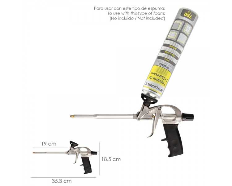 Pistola Para Espuma Poliuretano Con Adaptador PTFE