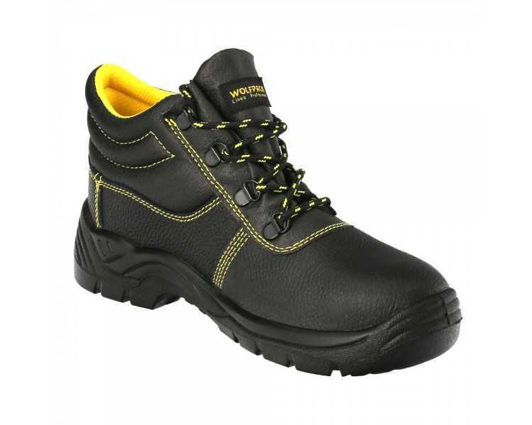 Botas Seguridad S3 Piel Negra Wolfpack  Nº 48 Vestuario Laboral,calzado Seguridad, Botas Trabajo. (Par)