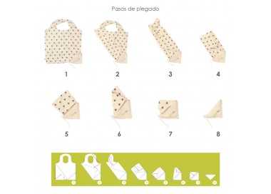 Bolsa Compra Algodon Organico 100% Plegable 52x47 cm.
