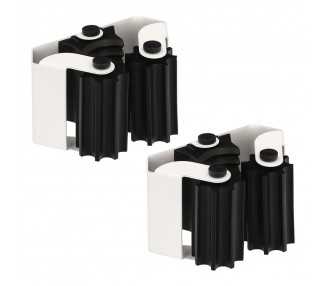 Colgador Adhesivo / Atornillable Para Escobas, Fregonas, Cepillos, Recogedores (Blister 2 piezas)