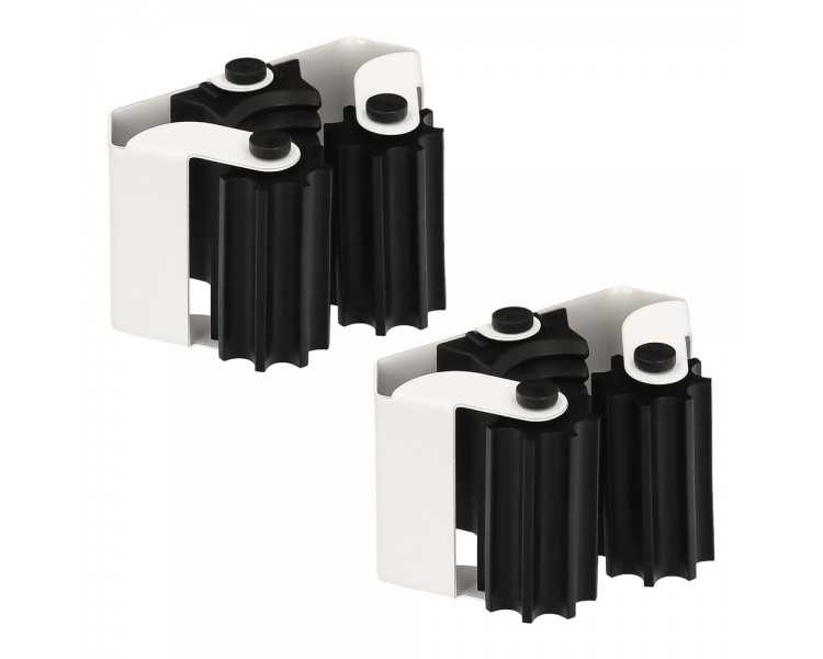 Colgador Adhesivo / Atornillable Para Escobas, Fregonas, Cepillos, Recogedores (Blister 2 piezas)