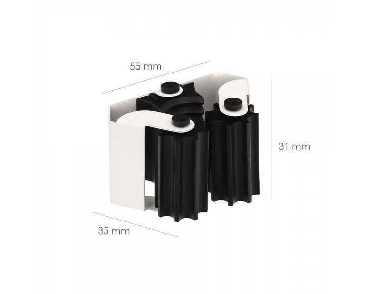 Colgador Adhesivo / Atornillable Para Escobas, Fregonas, Cepillos, Recogedores (Blister 2 piezas)