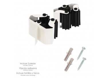 Colgador Adhesivo / Atornillable Para Escobas, Fregonas, Cepillos, Recogedores (Blister 2 piezas)