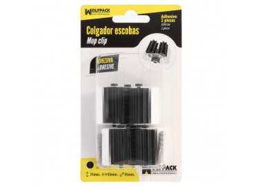 Colgador Adhesivo / Atornillable Para Escobas, Fregonas, Cepillos, Recogedores (Blister 2 piezas)