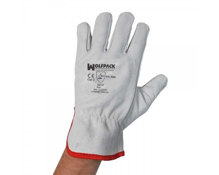 Guantes Trabajo Piel FLOR 8" C/Colgador (Par)