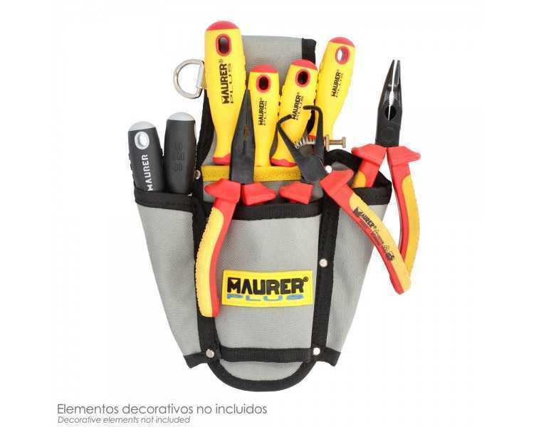 Funda Bolsa Porta Herramientas Para Cinturon Con 4 Bolsillos. Portaherramientas Electricista Multibolsillos Poliester