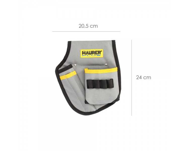 Funda Bolsa Porta Herramientas Para Cinturon Con 3 Bolsillos y 4 Elasticos. Portaherramientas Electricista Multibolsillos