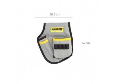 Funda Bolsa Porta Herramientas Para Cinturon Con 3 Bolsillos y 4 Elasticos. Portaherramientas Electricista Multibolsillos