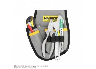 Funda Bolsa Porta Herramientas Para Cinturon Con 3 Bolsillos y 4 Elasticos. Portaherramientas Electricista Multibolsillos