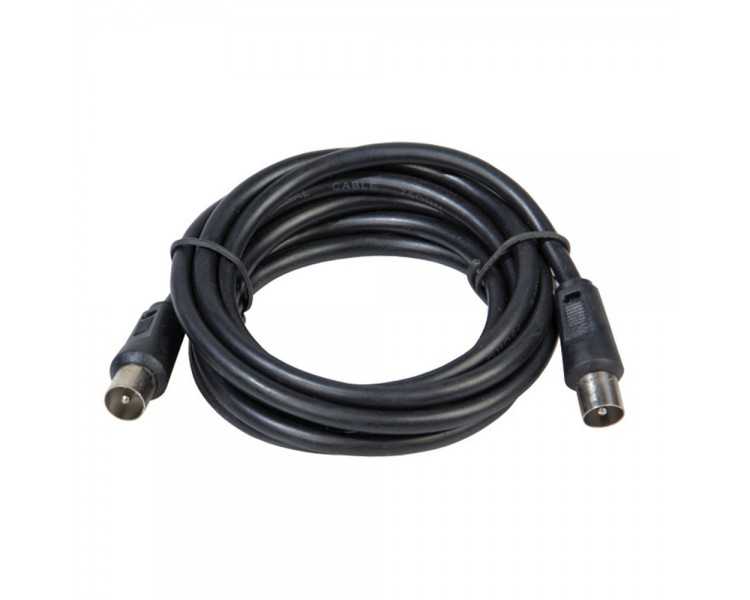 ProlongaciónTV Video Macho-Macho 2 metros / Ø 9,5 mm. Con Adaptador Macho-Hembra Color Negro