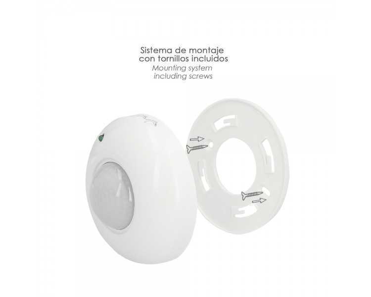 Detector De Movimiento Por Infrarrojos Con Sensor Crepuscular 360°. Ajustable