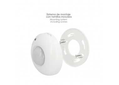 Detector De Movimiento Por Infrarrojos Con Sensor Crepuscular 360°. Ajustable