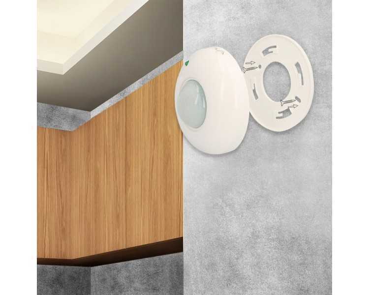 Detector De Movimiento Por Infrarrojos Con Sensor Crepuscular 360°. Ajustable