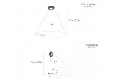 Detector De Movimiento Por Infrarrojos Con Sensor Crepuscular 360°. Ajustable