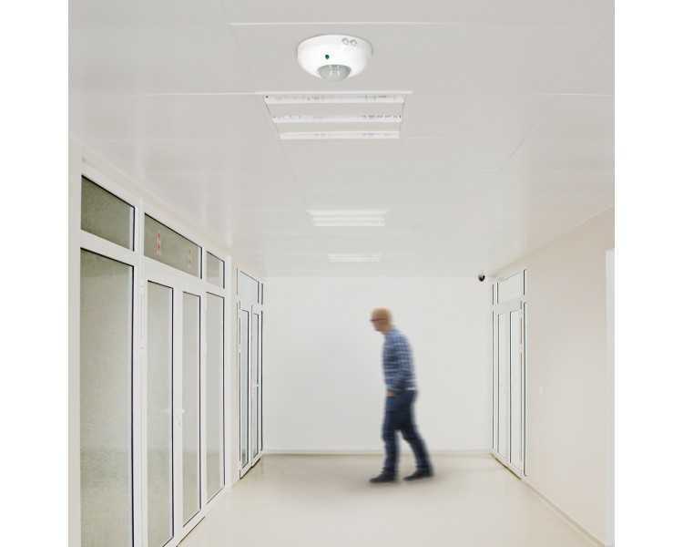 Detector De Movimiento Por Infrarrojos Con Sensor Crepuscular 360°. Ajustable