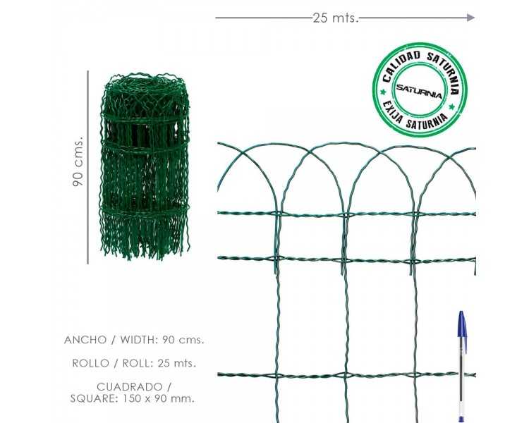 Malla Electrosoldada Plastificada Residence Altura 90 cm. Rollo 25 Metros