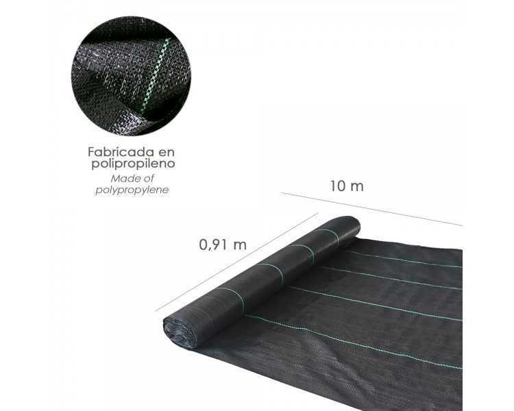 Malla Antihierbas (Rollo 0,9x10 Metros) Malla Anti Maleza, Malla Geotextil Jardin, Tela Anti Hierbas Jardin,