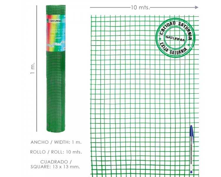 Malla Electrosoldada Plastificada Corral 13x13 / Altura 100 cm. / Rollo 10metros