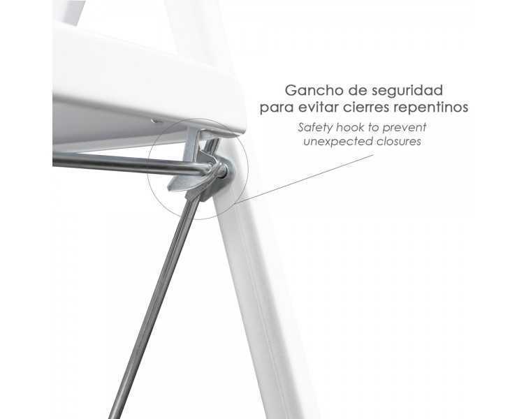 Escalera Domestica Acero 2 Peldaños, Escalerilla Blanca