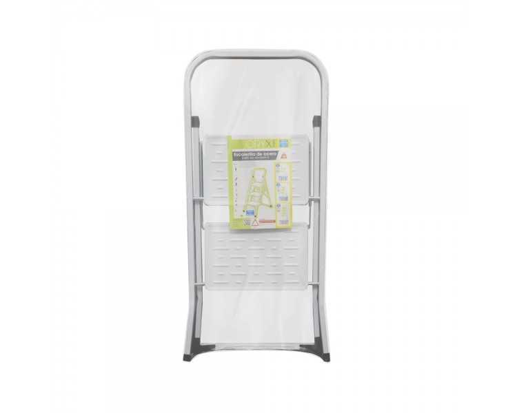 Escalera Domestica Acero 2 Peldaños, Escalerilla Blanca