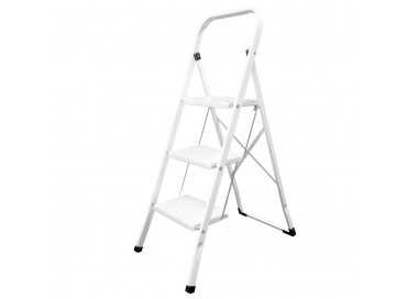 Escalerilla Acero 3 Peldaños Uso Doméstico.Escalerilla blanca