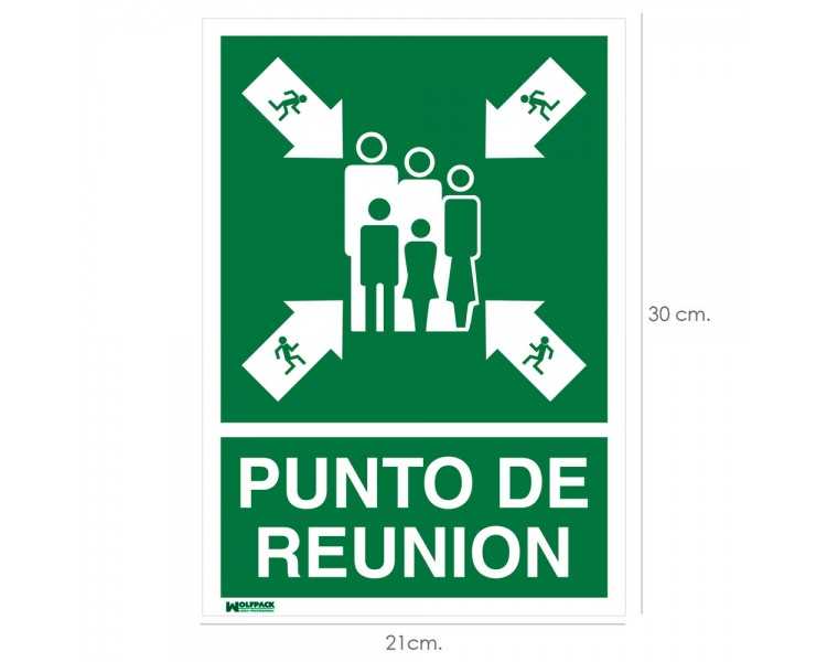 Cartel Informativo Punto De Reunion 30x21 cm.
