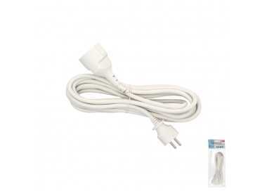 Prolongador Cable Electrico 5 metros. Alargadera 16 A. 3500 W. Conexión Sucko 3 Polos + Tierra. Color Blanco