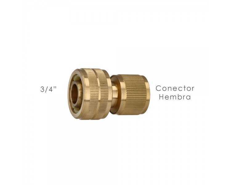 Conector Manguera Laton  3/4" Hembra, Adaptador Grifo, Conector Grifo A Conector Rapido