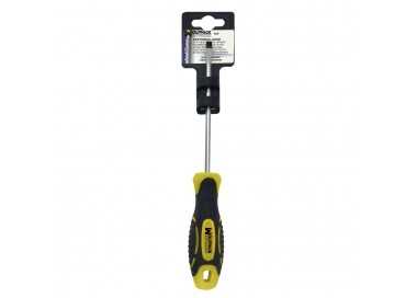 Destornillador Mango Bimaterial Boca Estampada 5x125 mm. Destornillador Plano, Cromo Vanadio,