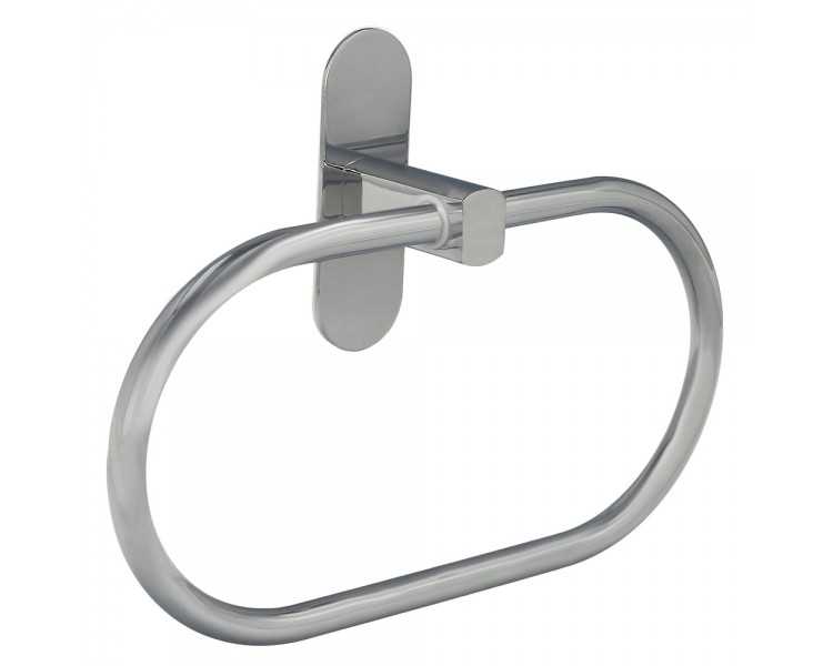 Toallero Forma Anilla Color Inox Con Efecto Espejo, Autoadhesivo Resistente, Porta Toallas, Toallero Adhesivo Pared / Mueble