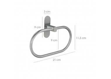 Toallero Forma Anilla Color Inox Con Efecto Espejo, Autoadhesivo Resistente, Porta Toallas, Toallero Adhesivo Pared / Mueble