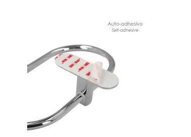 Toallero Forma Anilla Color Inox Con Efecto Espejo, Autoadhesivo Resistente, Porta Toallas, Toallero Adhesivo Pared / Mueble