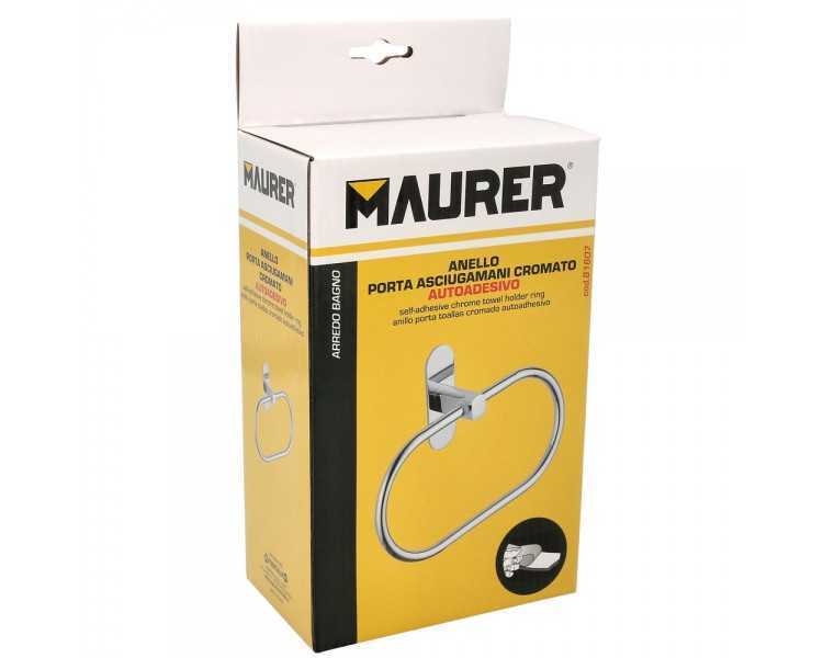 Toallero Forma Anilla Color Inox Con Efecto Espejo, Autoadhesivo Resistente, Porta Toallas, Toallero Adhesivo Pared / Mueble