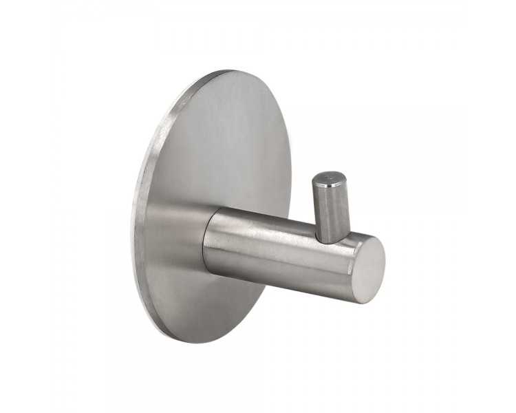 Gancho Colgador Baño Individual Toallas / Albornoz Color Inox Autoadhesivo Resistente, Sin Tornillos