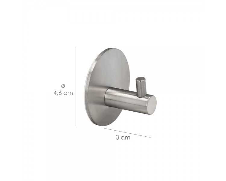 Gancho Colgador Baño Individual Toallas / Albornoz Color Inox Autoadhesivo Resistente, Sin Tornillos