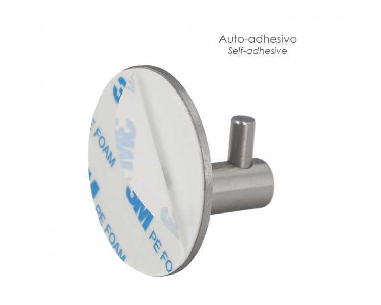 Gancho Colgador Baño Individual Toallas / Albornoz Color Inox Autoadhesivo Resistente, Sin Tornillos