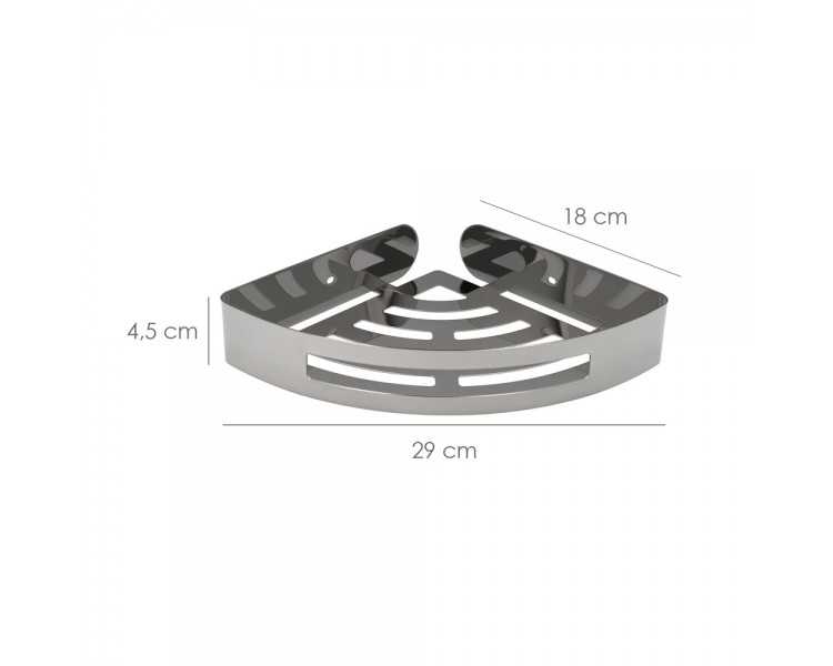 Cestillo Rincon Baño Autoadhesivo, Color Inox Con Efecto Espejo, Autoadhesivo Resistente o Con Tornillos