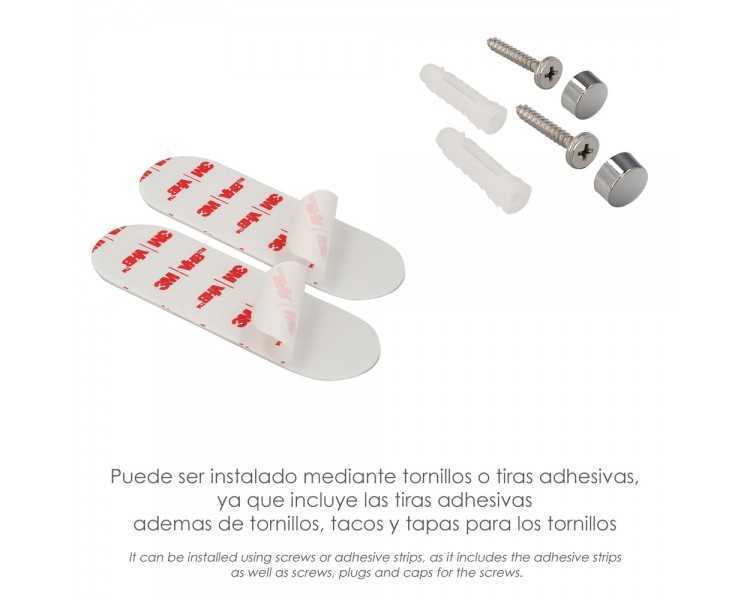 Cestillo Rincon Baño Autoadhesivo, Color Inox Con Efecto Espejo, Autoadhesivo Resistente o Con Tornillos