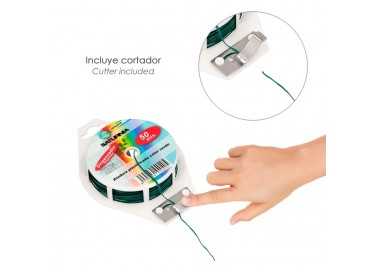 Atadura Plastificada Con Dispensador De 50 Metros. Ideal Para Entutorar, Jardin, Bonsais, Macetas, etc. Flexible y Duradero.